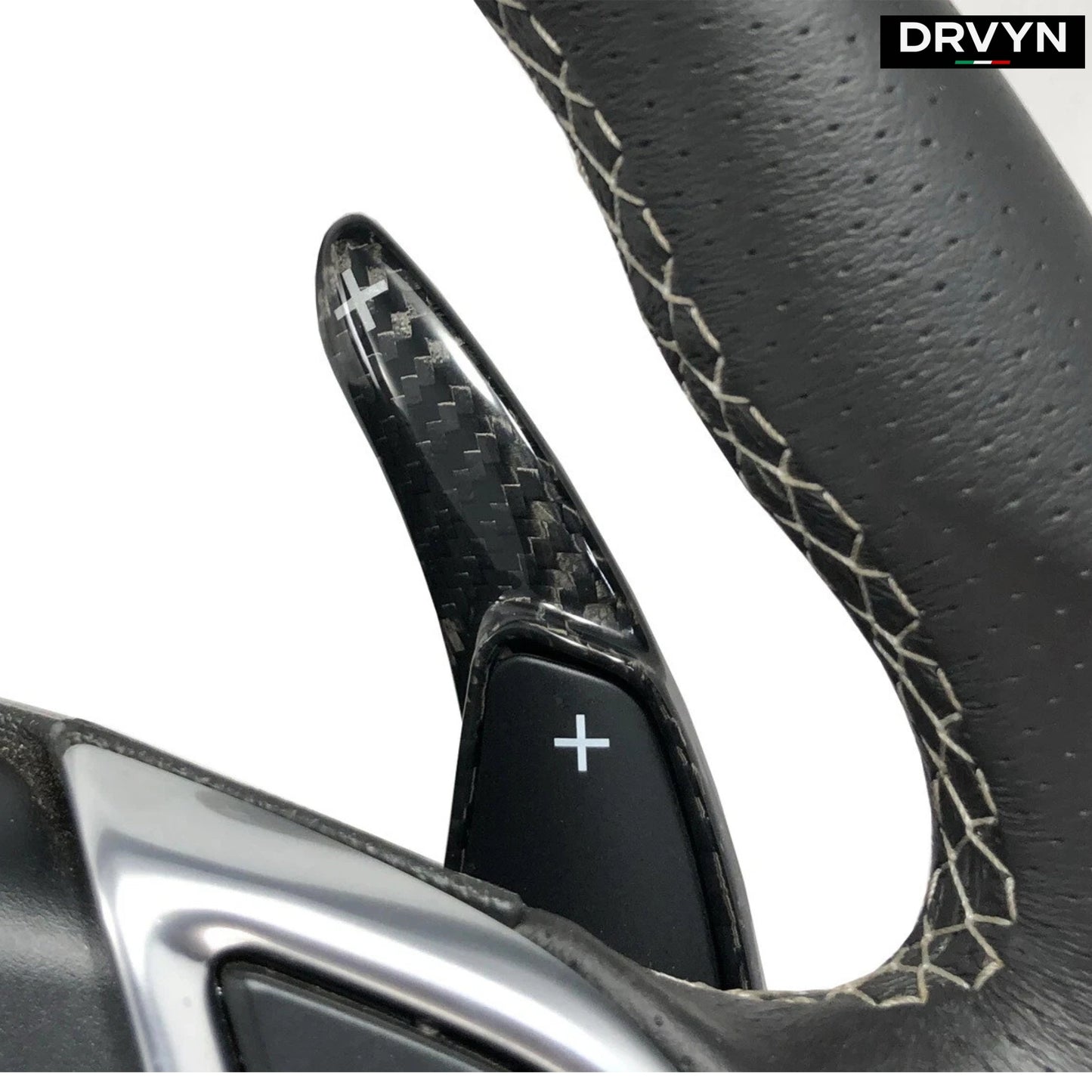 DRVYN Carbon Fiber Steering Wheel Paddle Shifter Extension For Chevy 14-19 C7 Corvette