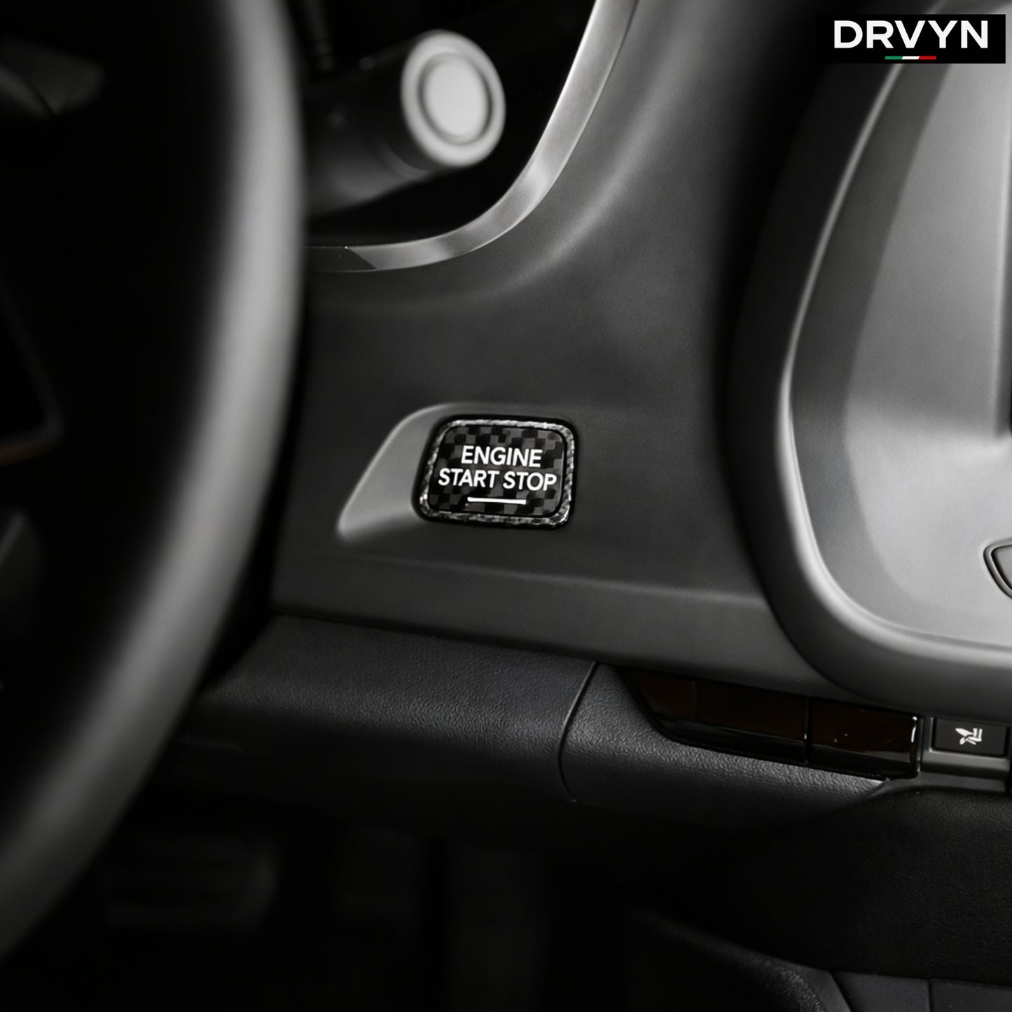 DRVYN Real Carbon Fiber Engine Start Button Cover For Chevrolet Corvette C7 2014-2019