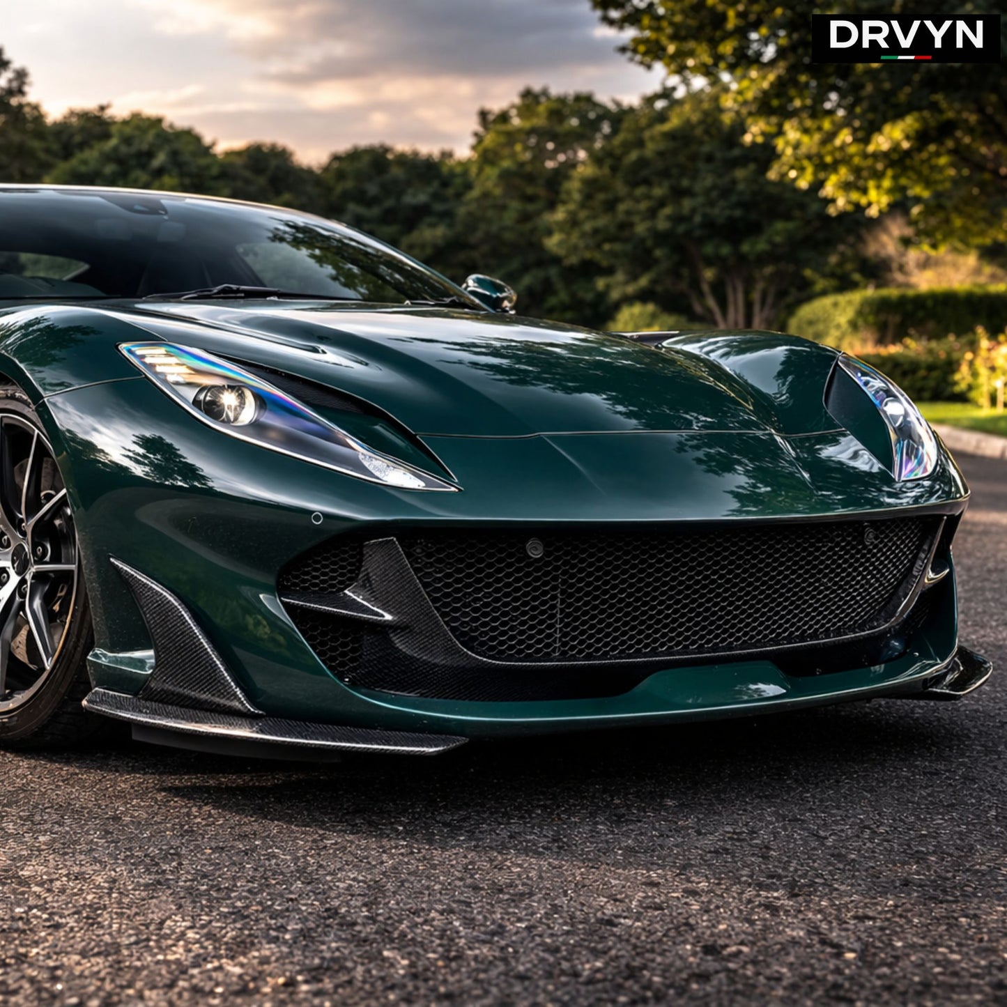 DRVBYN Real Dry Carbon Fiber Front Bumper Guard Air Vent Wind Knife Cover Body Kit for Ferrari 812 Auto Spare Parts - photo 4 - Drvyn