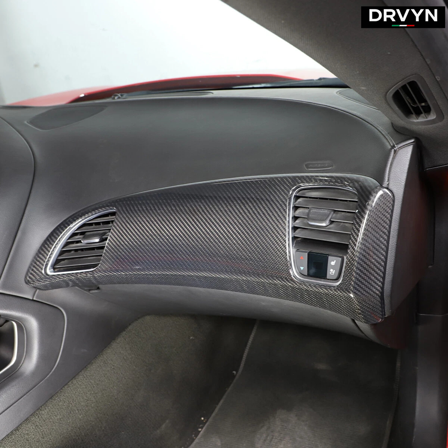 DRVYN Real Carbon Fiber Passenger Side Dashboard Panel Cover For Trim Corvette C7 14+