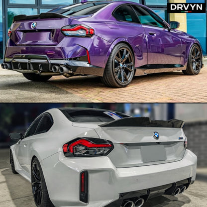 DRVYN 22-25 BMW G87 M2 G42 230i M240i HIGH KICK MP STYLE GLOSS BLACK TRUNK SPOILER