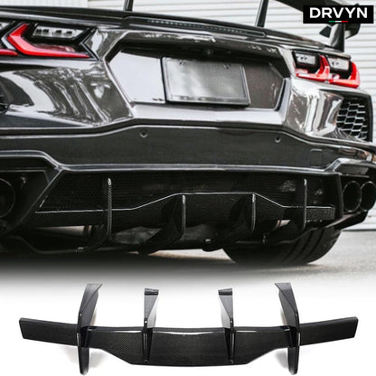 For 2020-26 Corvette C8 Z51 Stingray Carbon Flash GT Style Rear Bumper Diffuser