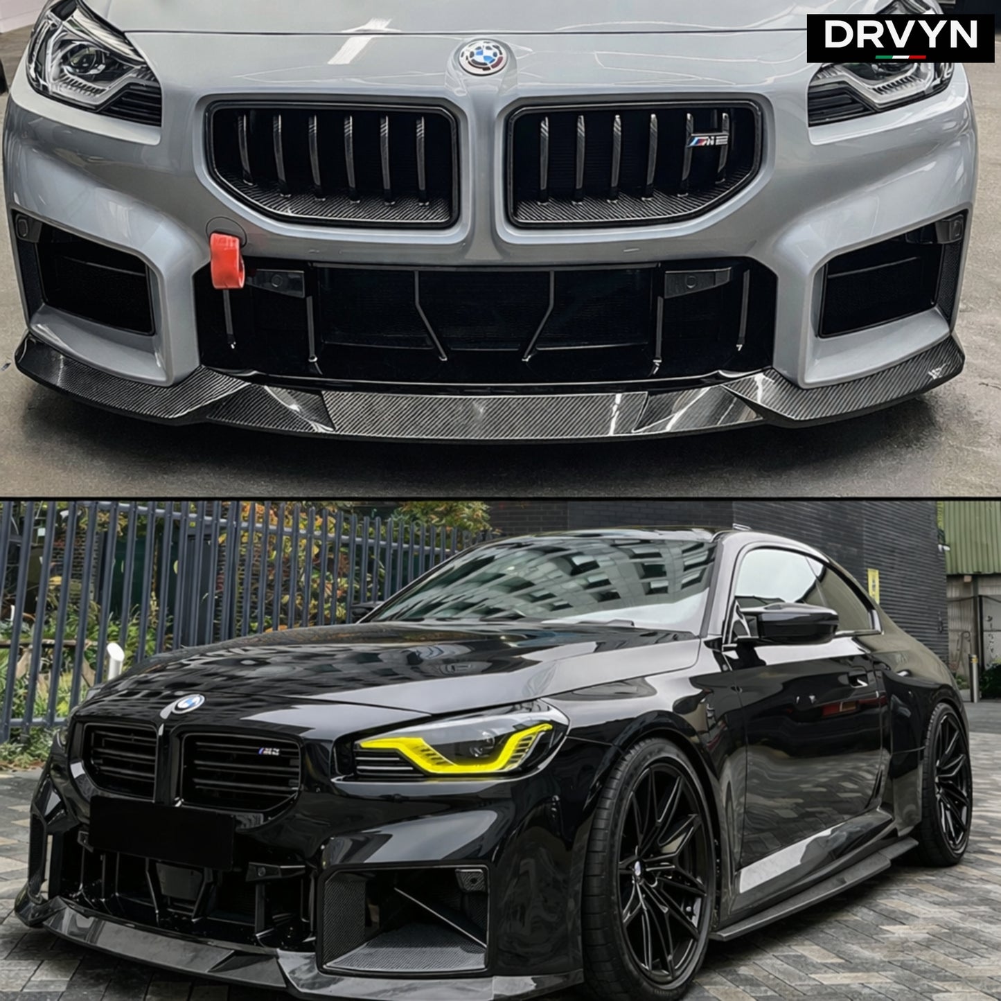 DRVYN 23-26 BMW G87 M2 Coupe Real Carbon Fiber MH Style Front Bumper Splitter Lip