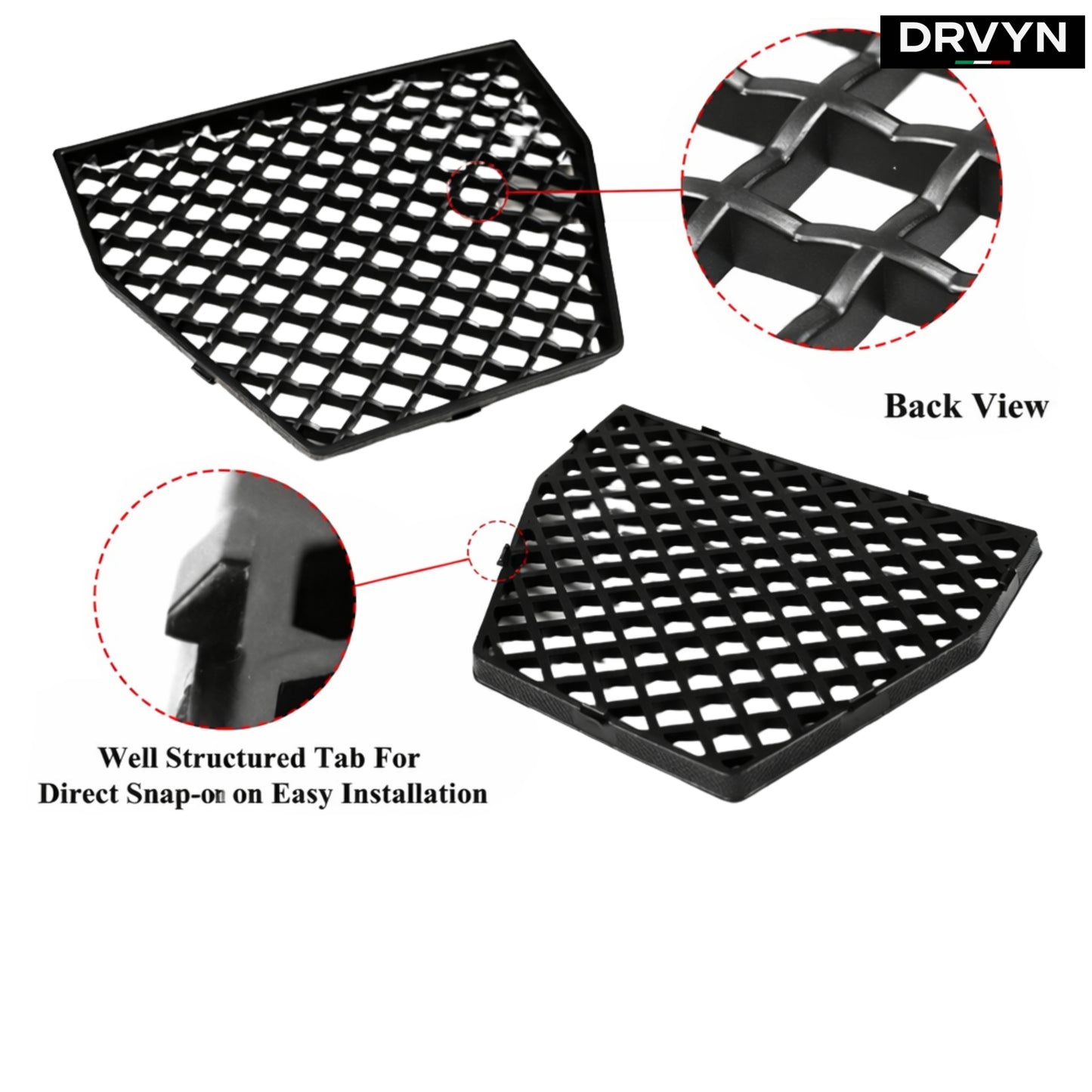 DRVYN 2023-2026 BMW G87 M2 Front Bumper Grille Radiator Bug Shield Mesh Cover 5pc