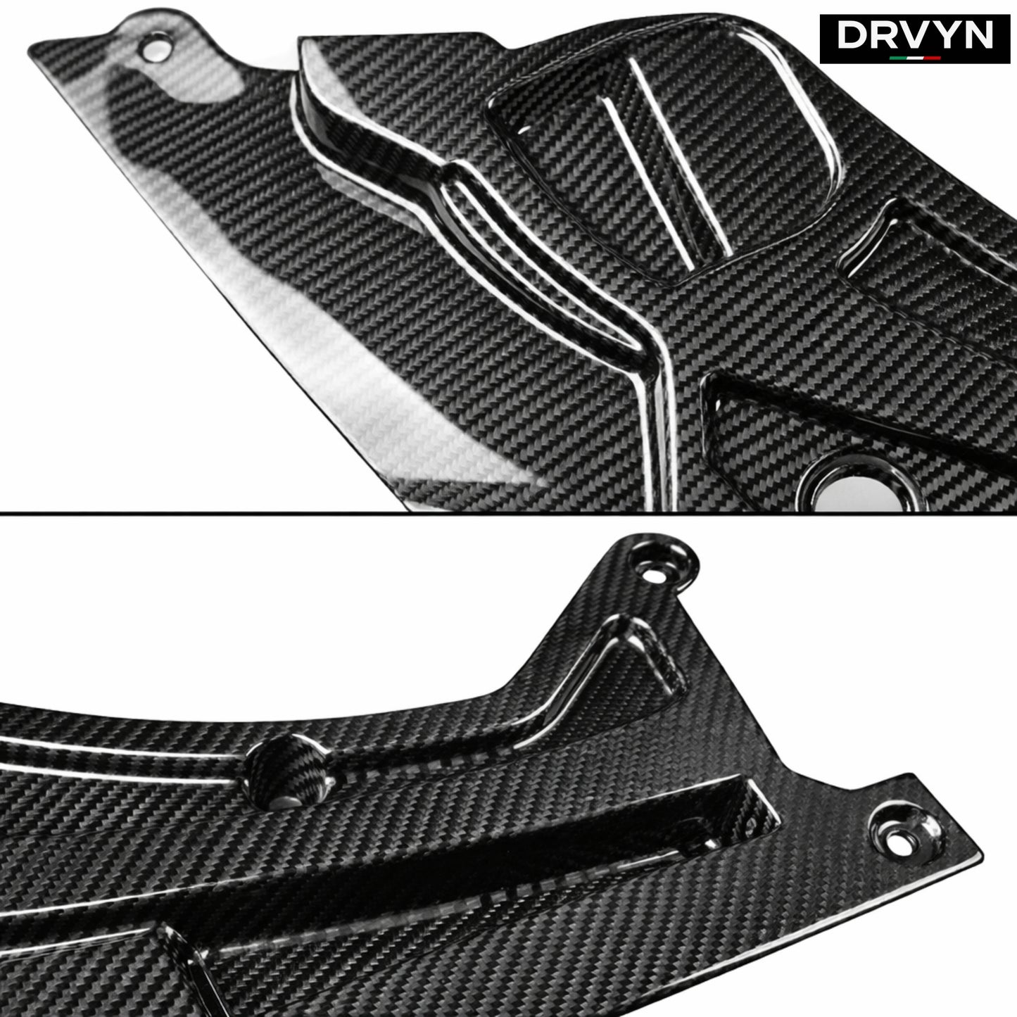 DRVYN 21-26 BMW G8X M2 M3 M4 Dry Carbon Fiber 2pc Engine Bay Trim Panel Cover Set