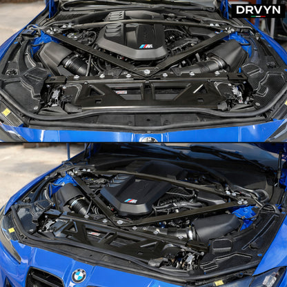 DRVYN 21-26 BMW G8X M2 M3 M4 Dry Carbon Fiber 2pc Engine Bay Trim Panel Cover Set