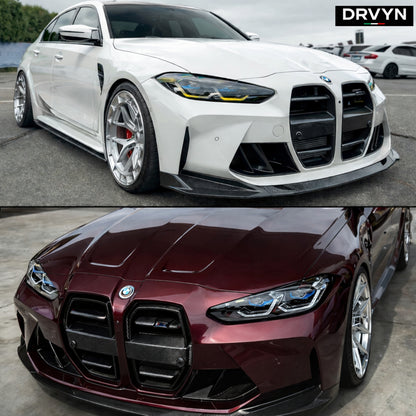DRVYN 21-26 BMW G80 M3 G82 G83 M4 MHC+ V2 Style Real Carbon Fiber Front Bumper Lip
