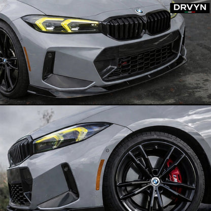 DRVYN 2023-26 BMW M340i 330i M Sport G20 LCI V Style Gloss Black Front Bumper Lip