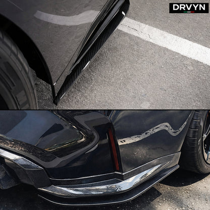 DRVYN 2021-26 BMW G82 G83 M4 Full Carbon Fiber V2 Rear Bumper Corner Side Splitter