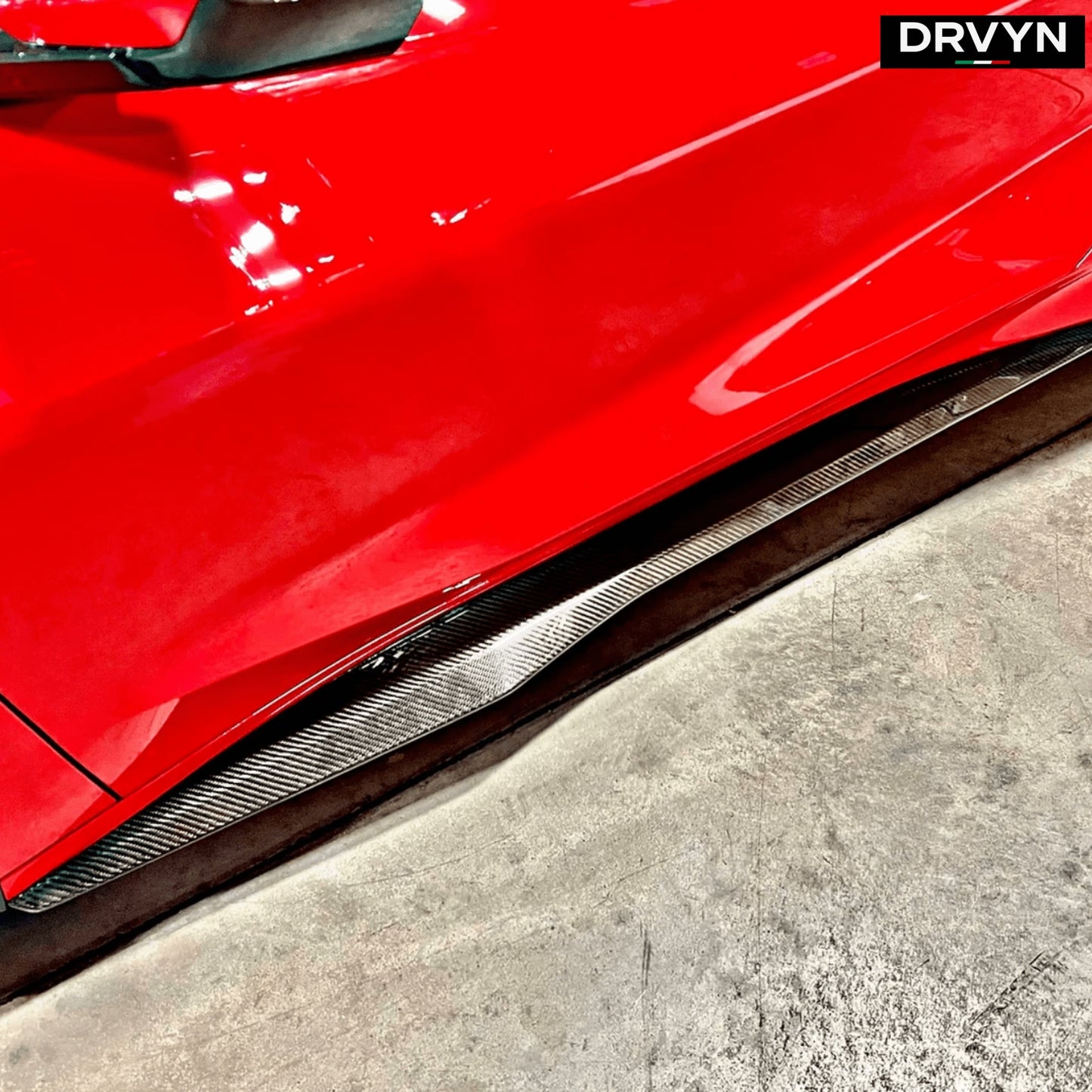 For 23-25 Corvette C8 Z06 Carbon Fiber Z07 Style Replacement Side Skirt Splitter