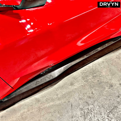 For 23-25 Corvette C8 Z06 Carbon Fiber Z07 Style Replacement Side Skirt Splitter
