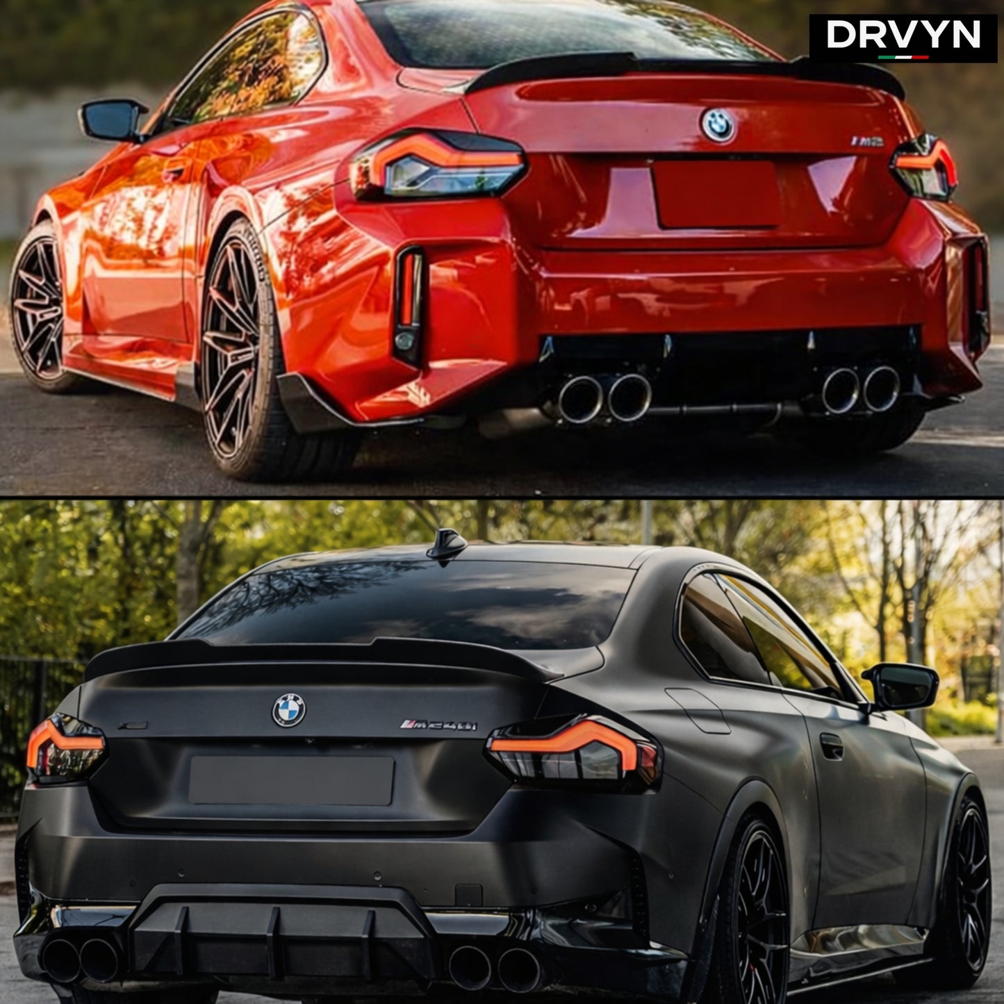 DRVYN 22-26 BMW G42 230i M240i G87 M2 T STYLE HIGHKICK CARBON FIBER TRUNK SPOILER