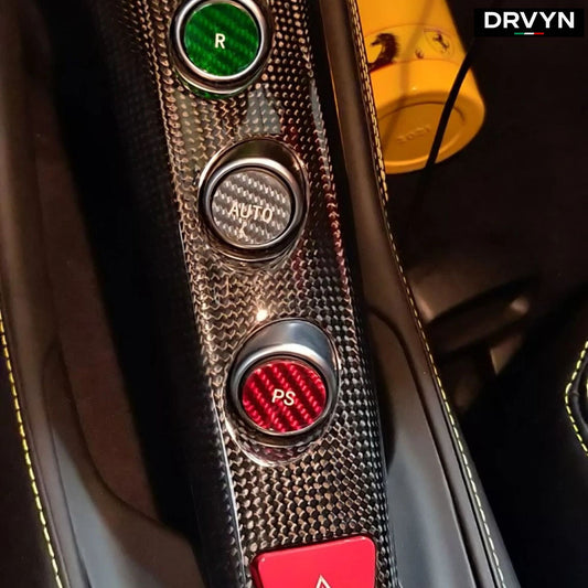 DRVYN Fits Ferrari 812 Superfast 18-22 F1 Gear Button in Tri Colors Carbon Fiber for Nissan Infiniti - Drvyn