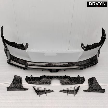 DRVYN Dry Carbon Fiber Replacement Rear Bumper for Nissan Infiniti - Drvyn