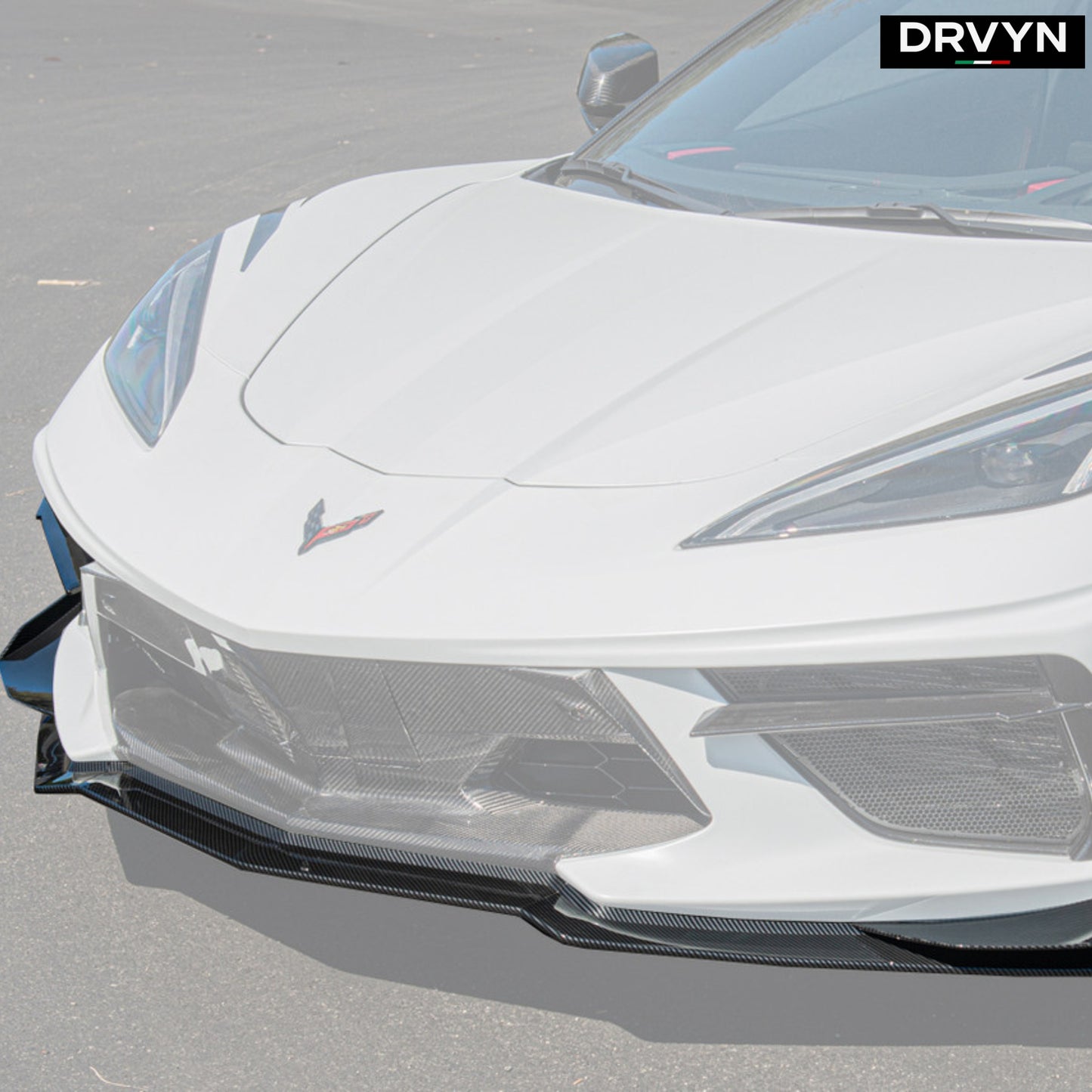 For 2023-25 Corvette C8 Z06 E-ray Carbon Fiber Z07 Style Front Splitter & Canard