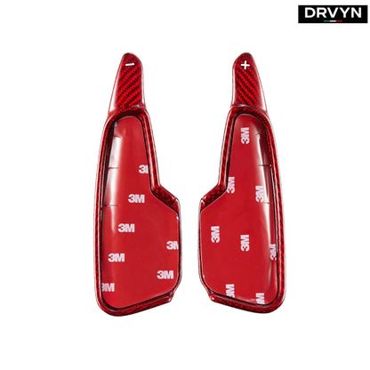 For 2020-26 Corvette C8 Red Carbon Fiber Steering Wheel Paddle Shifter Extension