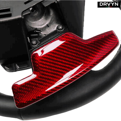 For 2020-26 Corvette C8 Red Carbon Fiber Steering Wheel Paddle Shifter Extension
