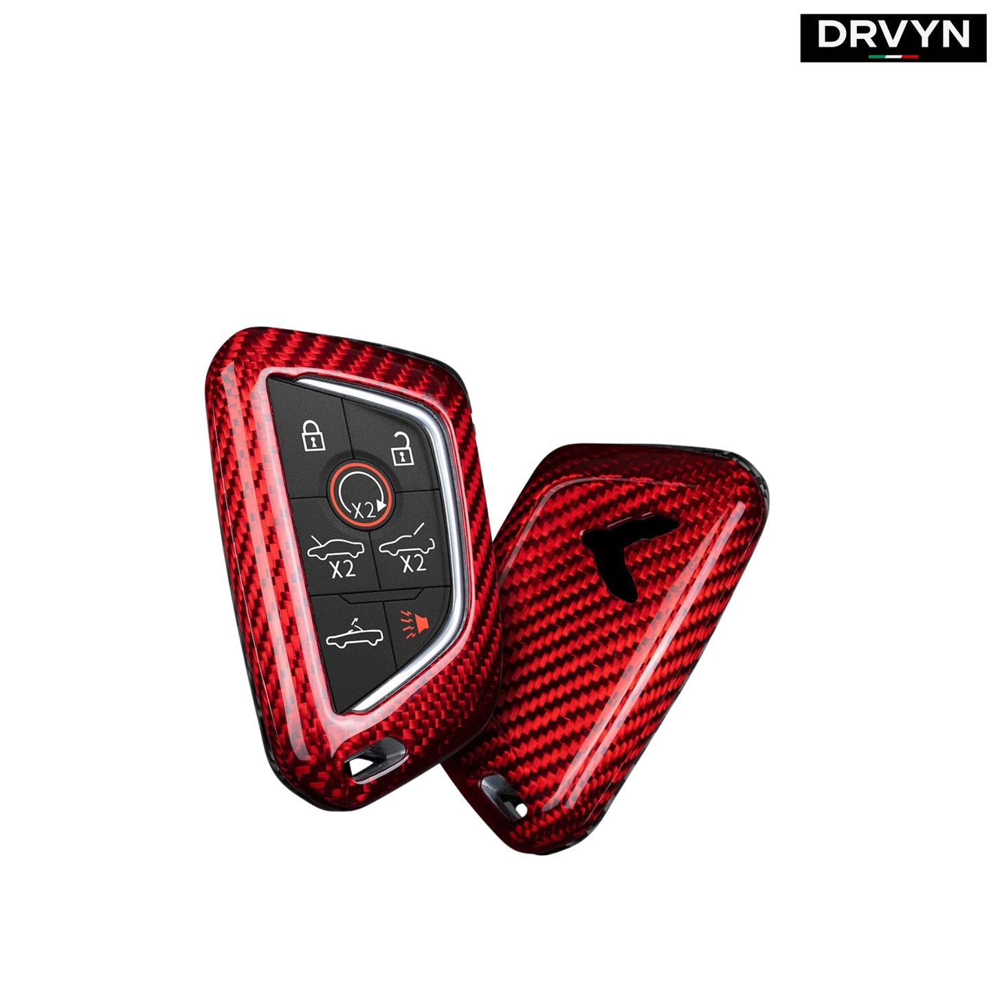 REAL RED CARBON FIBER KEY FOB CASE COVER FOR 2020-24 CORVETTE C8 Z51 1LT 2LT Z06