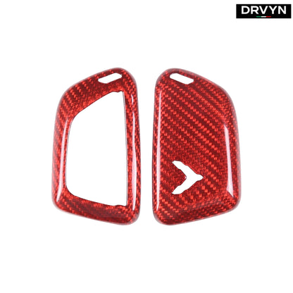 REAL RED CARBON FIBER KEY FOB CASE COVER FOR 2020-24 CORVETTE C8 Z51 1LT 2LT Z06