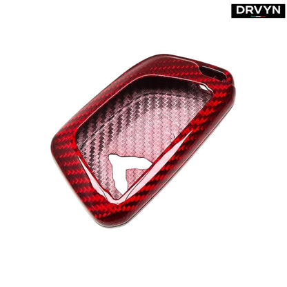 REAL RED CARBON FIBER KEY FOB CASE COVER FOR 2020-24 CORVETTE C8 Z51 1LT 2LT Z06