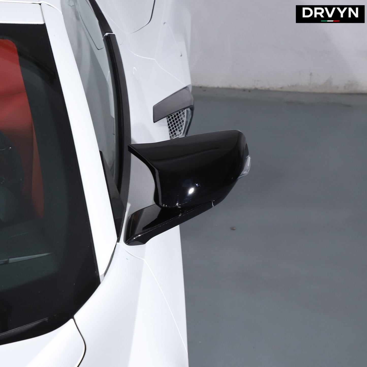 FOR 2020-25 CORVETTE C8 M STYLE GLOSS BLACK ADD ON SIDE MIRROR COVER CAP OVERLAY