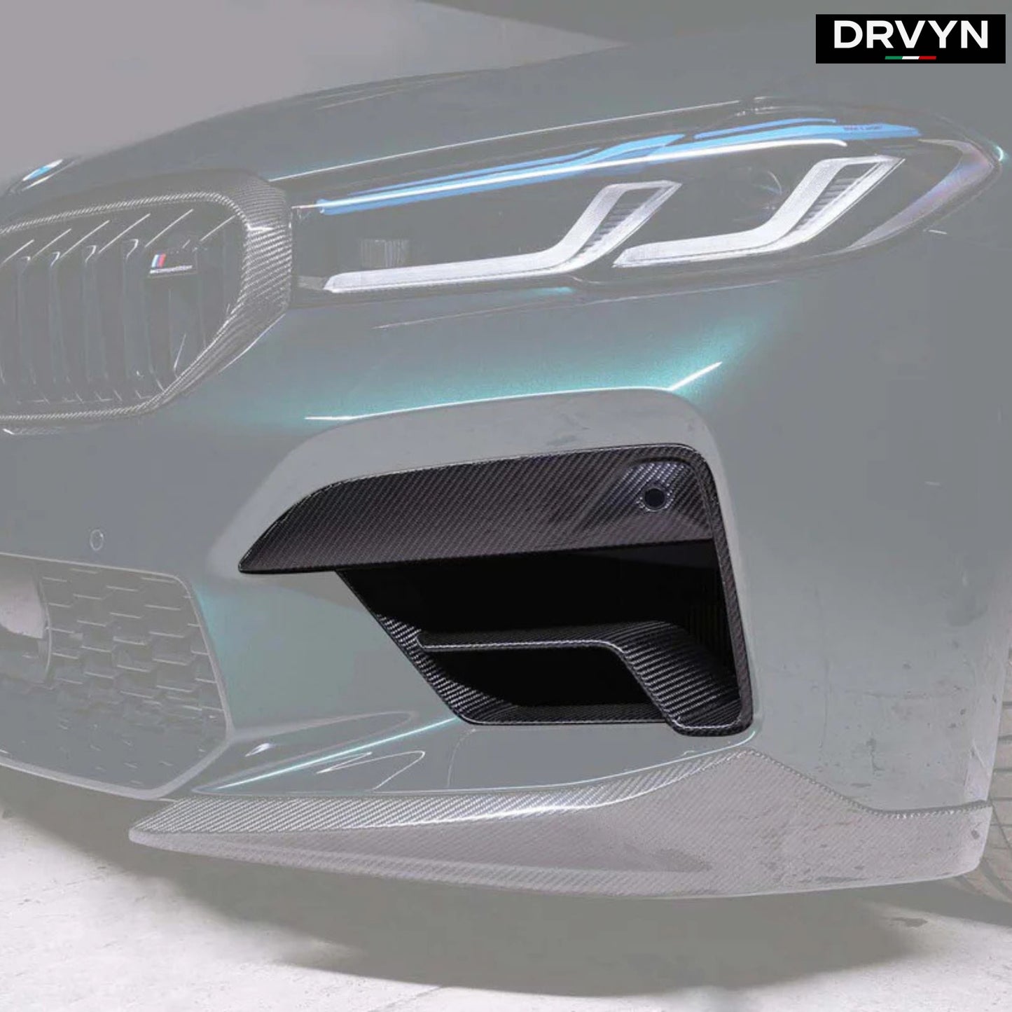 FOR 21-23 BMW F90 M5 LCI DRY CARBON FIBER FRONT BUMPER AIR DUCT INLET VENT TRIM