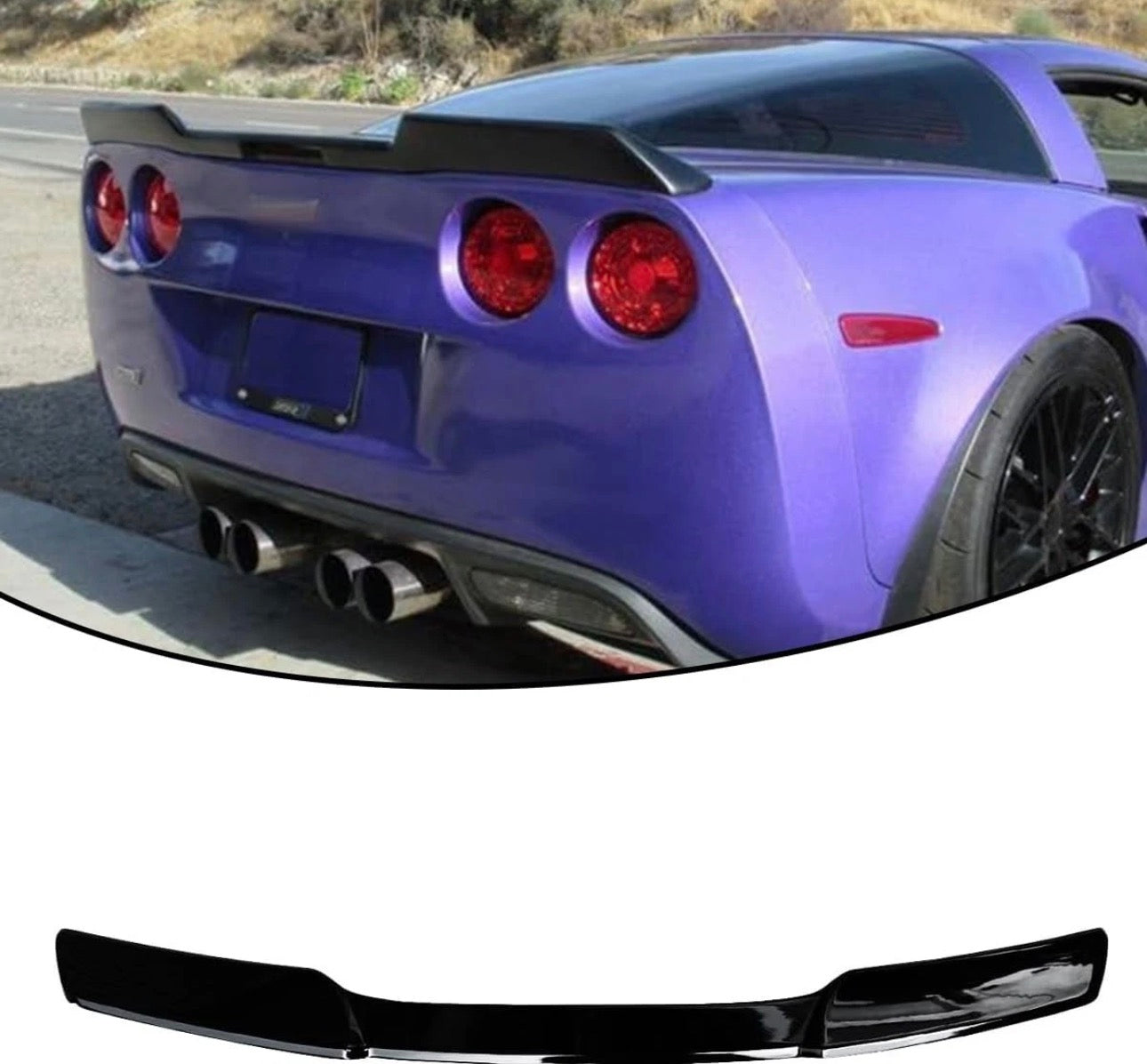 DRVYN Rear Trunk Wing Spoiler for 2005–2013 Corvette C6 ZR1 H-Style – Gloss Black