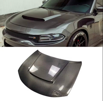 Dodge Charger – Full Carbon Fiber SRT Demon Style Single Vent Hood (2015–2023)