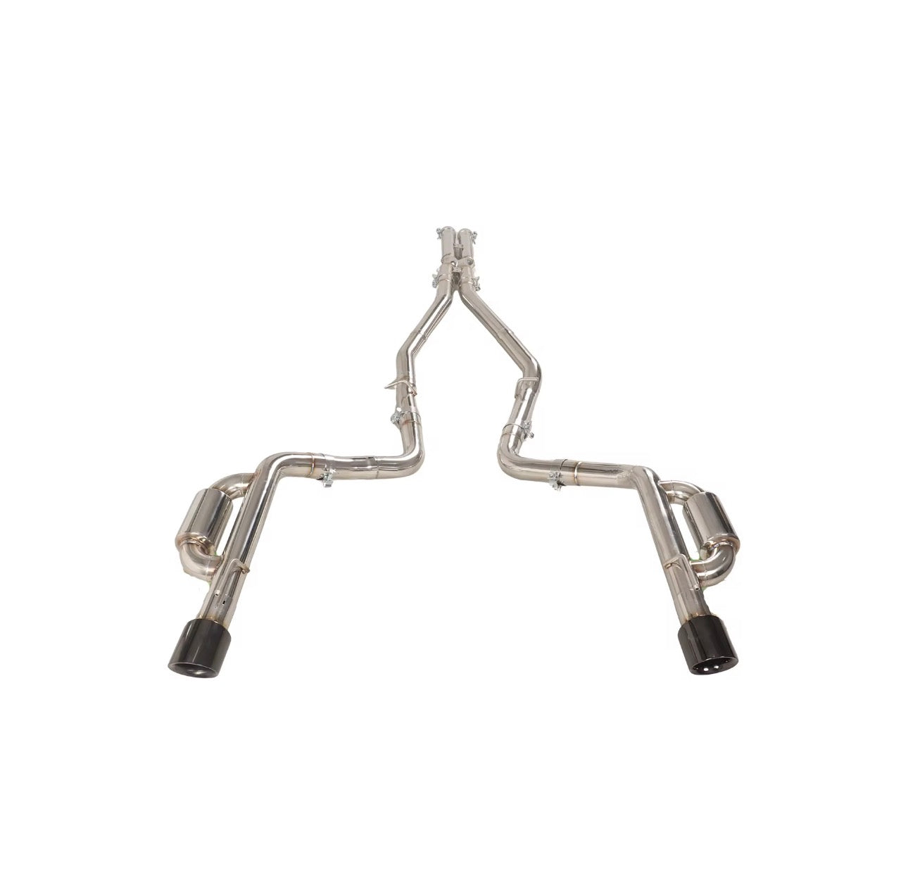 DRVYN Full Straight Pipe Exhaust with Resonators for Dodge Challenger Hellcat 6.2L Supercharged