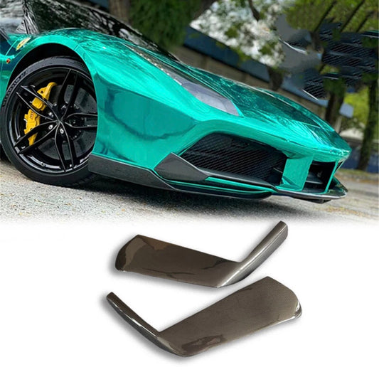 Ferrari 488 GTB / Spider Real Carbon Fiber Front Bumper Corner Splitter Trim