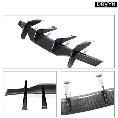 For 2020-26 Corvette C8 Z51 STG 3 Add-On Real Carbon Fiber Rear Bumper Diffuser: