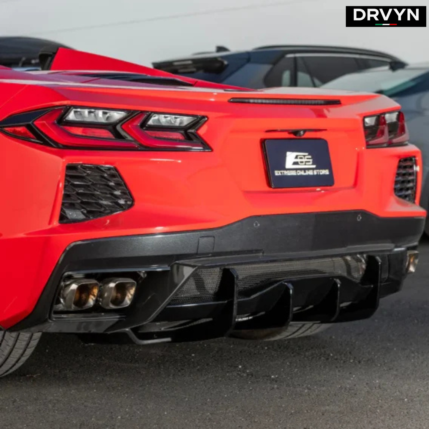 For 2020-26 Corvette C8 Z51 STG 3 Add-On Real Carbon Fiber Rear Bumper Diffuser: