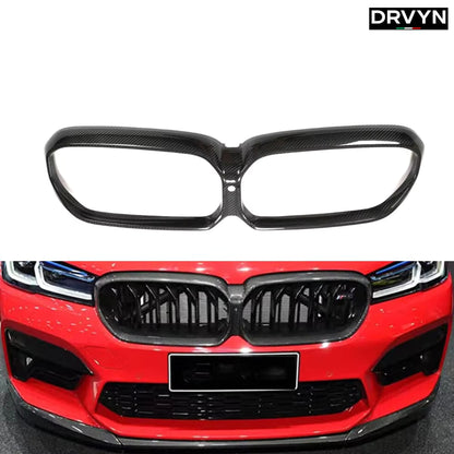 2021-23 DRVYN BMW F90 M5 REAL CARBON FIBER GRILL GRILLE GARNISH INSERT TRIM COVER