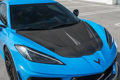 2020–2024 Corvette C8 – Full Carbon Fiber V2 Vented Hood