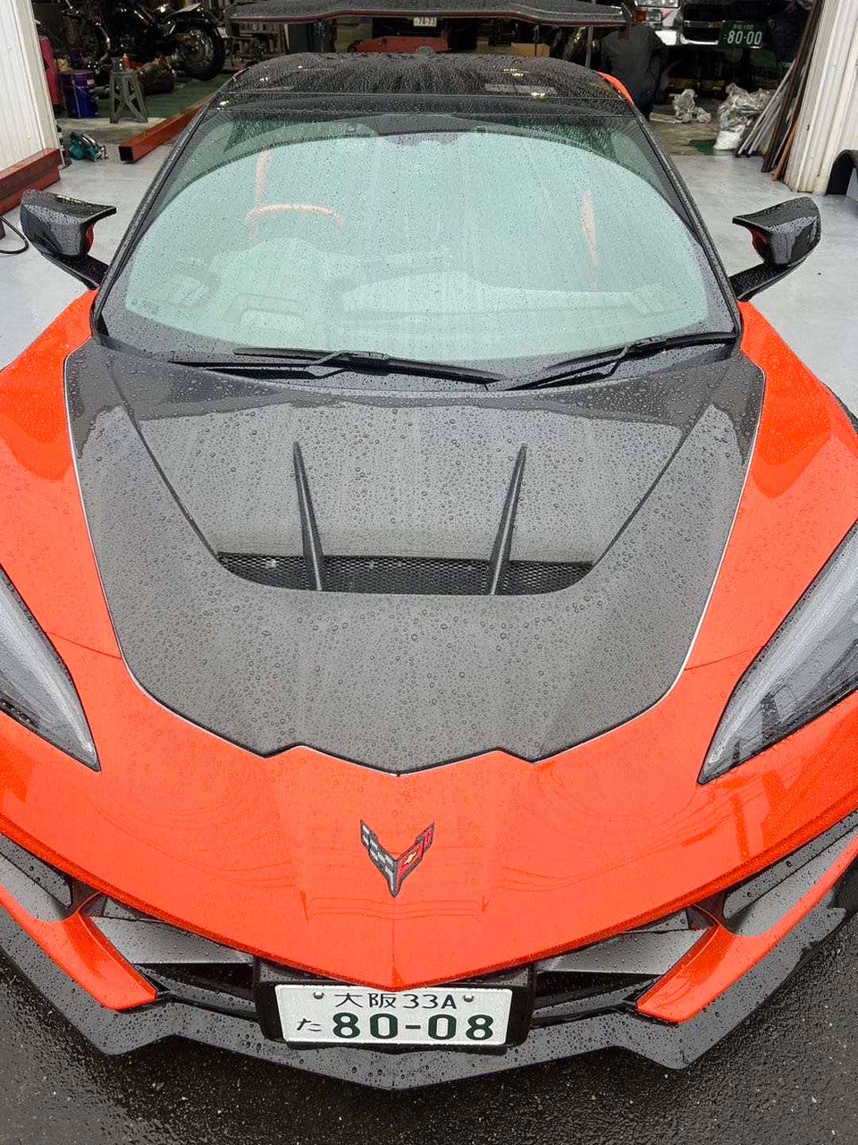 2020–2024 Corvette C8 – Full Carbon Fiber V1 Vented Hood