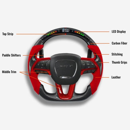 SRT Dodge Challenger Custom Steering Wheel - Premium Racing Style | DRVYN
