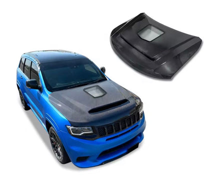 DRVYN Jeep Grand Cherokee Trackhawk Full Carbon Fiber Demon Style Hood w/ Engine Viewing Window