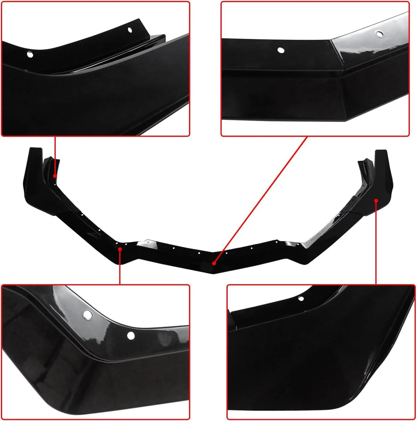 DRVYN 20-25 Corvette C8 Z51 Z07 Canard Style Gloss Black Front Bumper Lip Splitter