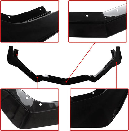 DRVYN 20-25 Corvette C8 Z51 Z07 Canard Style Gloss Black Front Bumper Lip Splitter