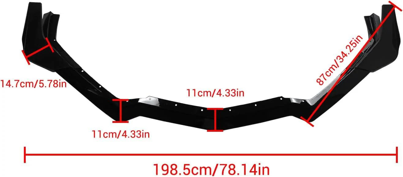 DRVYN 20-25 Corvette C8 Z51 Z07 Canard Style Gloss Black Front Bumper Lip Splitter