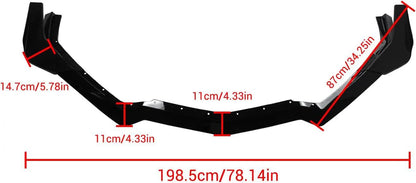 DRVYN 20-25 Corvette C8 Z51 Z07 Canard Style Gloss Black Front Bumper Lip Splitter